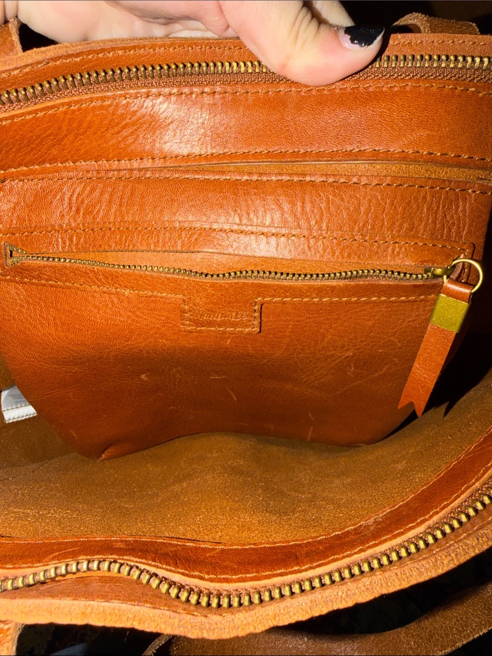 Madewell 100% Cows Leather Transport Tote Tan Medium - Picture 5 of 10